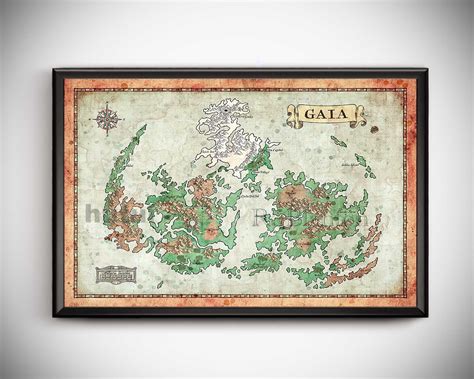 Map of Gaia From Final Fantasy VII World Map Final Fantasy - Etsy