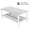 Amazon.com: HOOMIC Coffee Table, Living Room Table with 2-Tier Storage Shelf, Modern Central ...