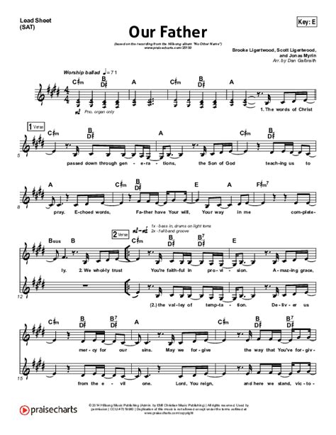 Our Father Sheet Music PDF (Hillsong Worship) - PraiseCharts