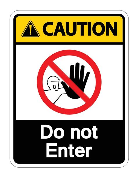 Caution Do Not Enter Symbol Sign on white background 2295474 Vector Art ...