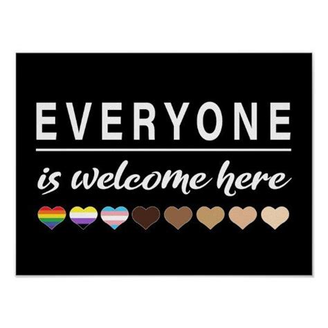 Everyone is welcome here All Are Welcome Here Poster | Zazzle | Welcome ...