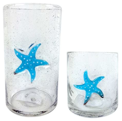 Coastal Drinking Glasses with a Splash of Ocean & Sea Life Designs