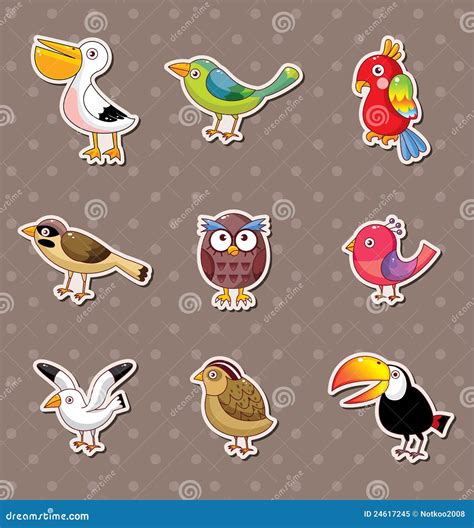 Bird stickers stock vector. Illustration of peacocks - 24617245