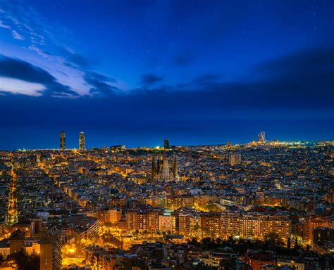 Barcelona city skyline | Barcelona city skyline in night tim… | Flickr