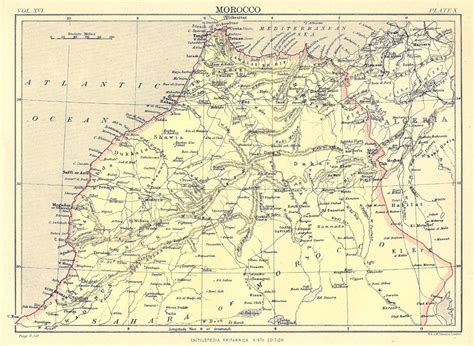 Morocco antique map from Encyclopaedia Britannica 1889 – Maps and ...