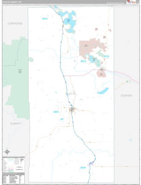 Platte County, WY Wall Map Premium Style by MarketMAPS - MapSales