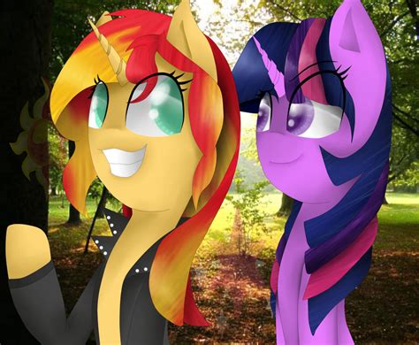 sunset shimmer and twilight sparkle by Pinkamena2000 on DeviantArt