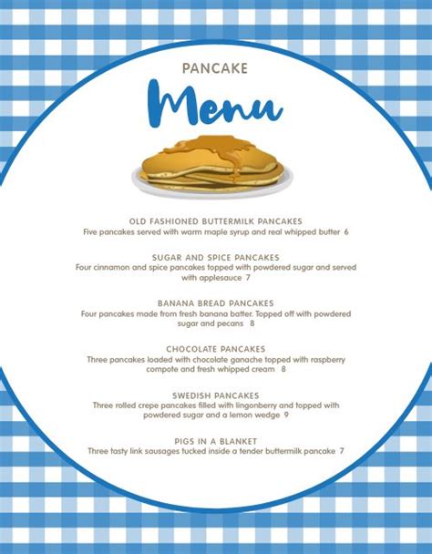 Pancake Breakfast Menu Design Template by MustHaveMenus