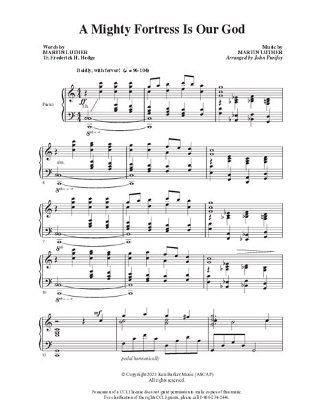 A Mighty Fortress Is Our God Sheet Music PDF (Ken Barker) - PraiseCharts