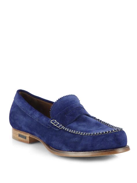 Dsquared² Suede Loafers in Blue for Men | Lyst