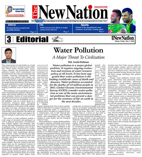 (PDF) Water Pollution - A Major Threat To Civilization