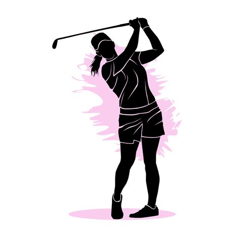 Silhouette of a woman playing golf. Vector illustration 11828738 Vector Art at Vecteezy