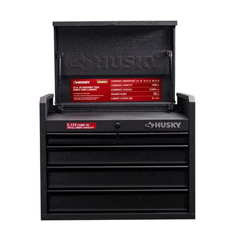 Husky 26 in. 5-Drawer Top Tool Chest Textured Black Storage Metal ...