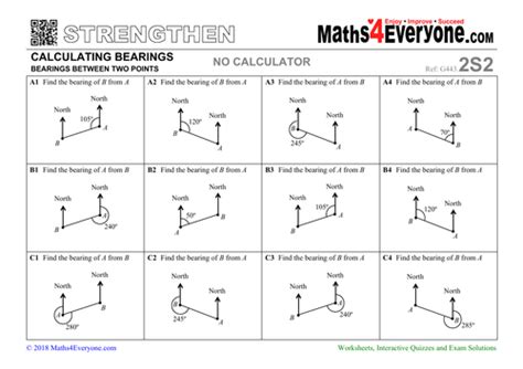 Calculating Bearings (Worksheets with Answers) | Teaching Resources