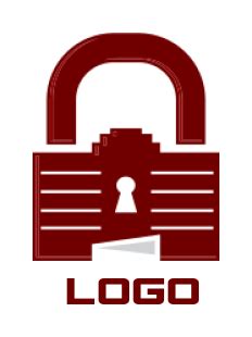 storage logo icon locksmith showing a padlock and keyhole | Logo Template by LogoDesign.net