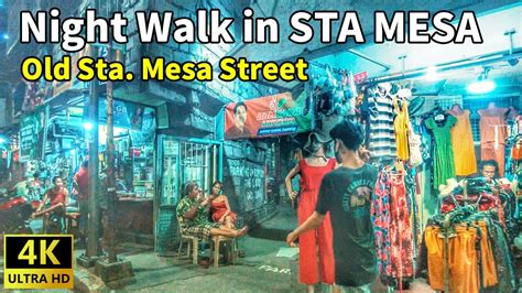 Night Walk in STA MESA ... Old Sta. Mesa Street , Manila Philippines ...