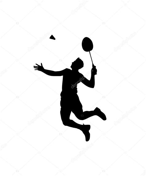 Silhouette of professional badminton player. Smash shot — Stock Vector ...