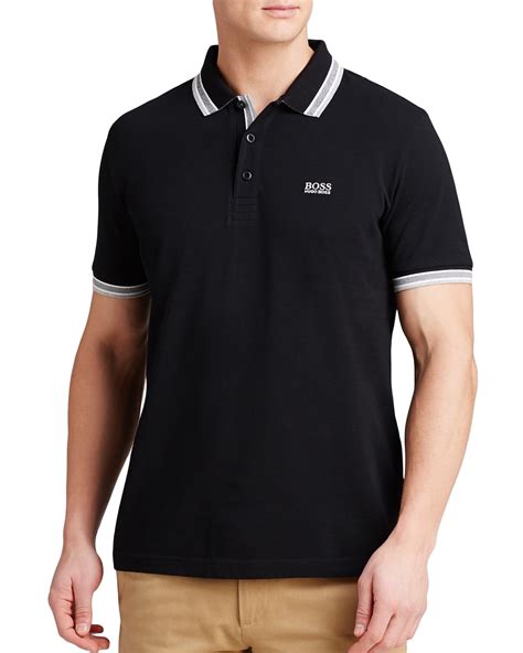 Hugo Boss - BOSS Green Men's Paddy Polo 10102943 Black Polo Shirt XL ...