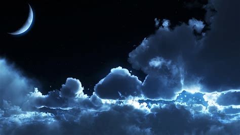 #1145607 night, sky, clouds, Moon, moonlight, atmosphere, cloud ...