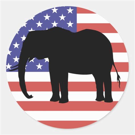 Republican Elephant Flag Stickers | Zazzle.com