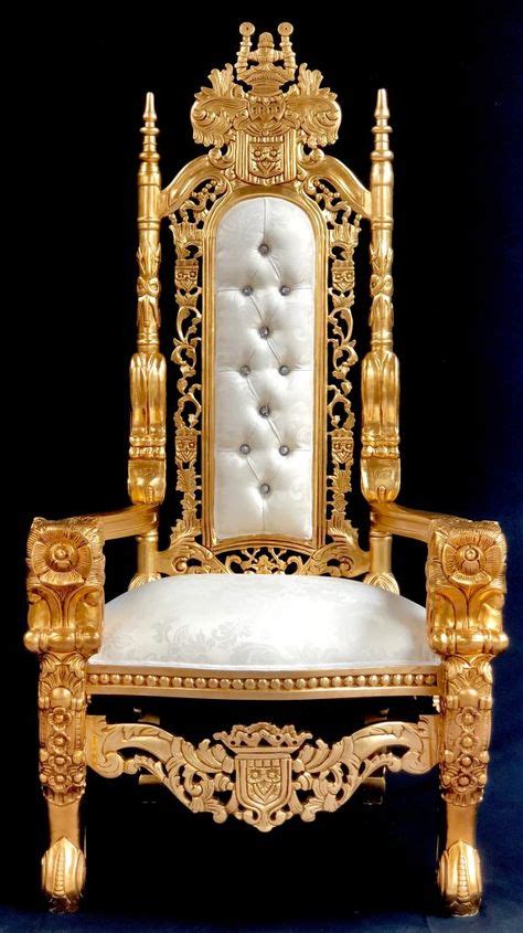 Large Gold leaf flower carved throne | Throne chair, King throne chair ...