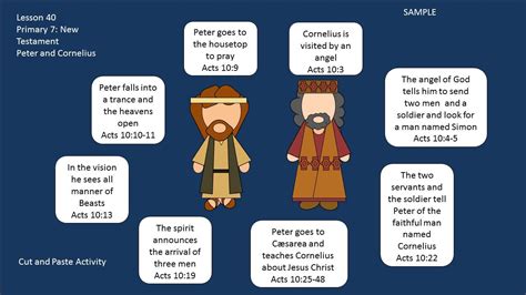 Lesson 40 Peter and Cornelius | Cornelius, Bible study for kids, Lesson