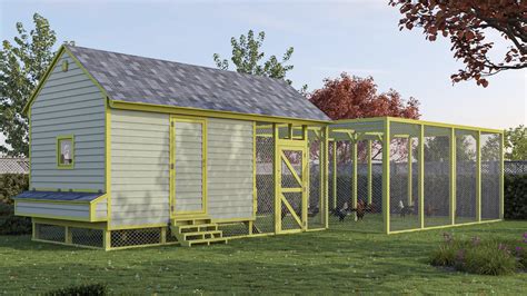 Extra Large Chicken Coop With Run Plans For 50 Chickens - Easy Coops™