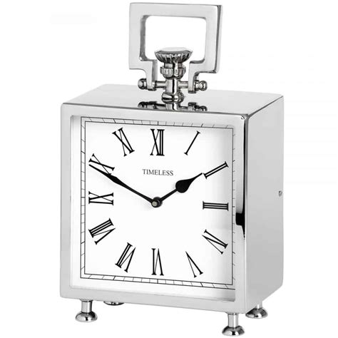 Silver Square Mantel Clock - Ace & Luster