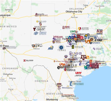 Colleges in Texas Map | Colleges in Texas | MyCollegeSelection