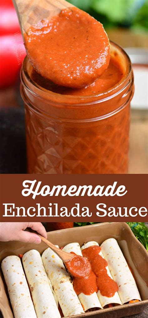 homemade enchilada sauce in a jar with tortillas