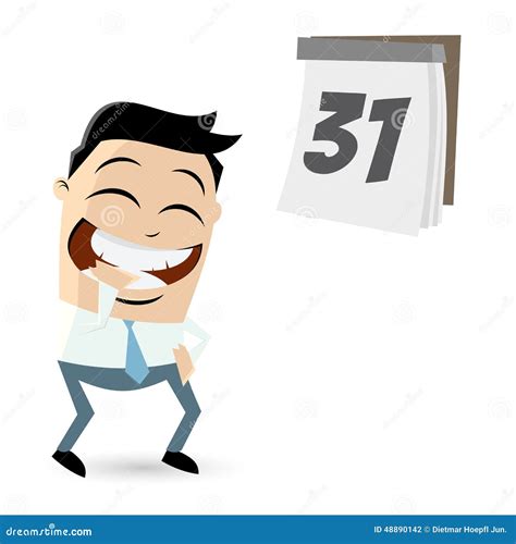 Funny Cartoon Businessman with Calendar Stock Vector - Illustration of smiling, businessman ...