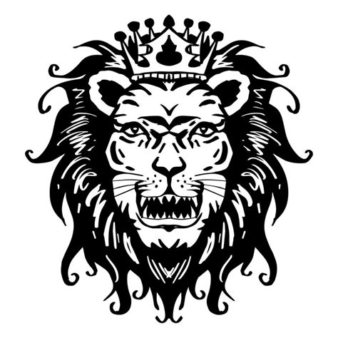 Lion head with crown 6351524 Vector Art at Vecteezy