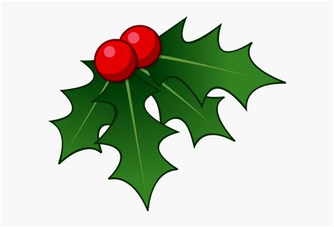 Common Holly Christmas Clip Art - Transparent Background Holly Clipart, HD Png Download - kindpng