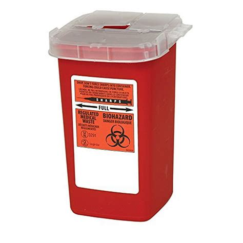 Global Sharps Container Biohazard Needle Disposal Container - 1 Quart (1) - Walmart.com ...