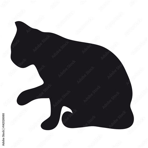 Cat silhouette on a white background. Stock Vector | Adobe Stock