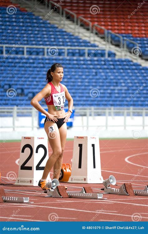 Women s 100 Meters Athlete editorial stock image. Image of running - 4801079