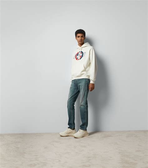 Mens Gucci white Cotton Logo Hoodie | Harrods UK