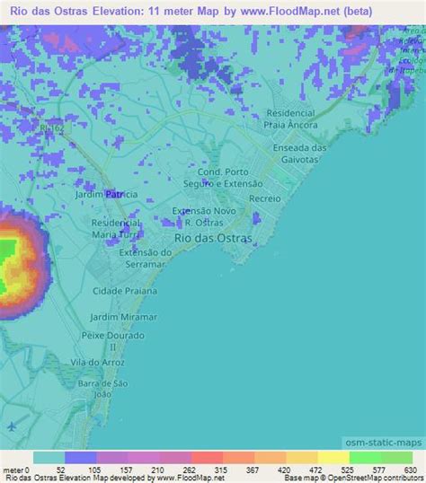 Elevation of Rio das Ostras,Brazil Elevation Map, Topography, Contour