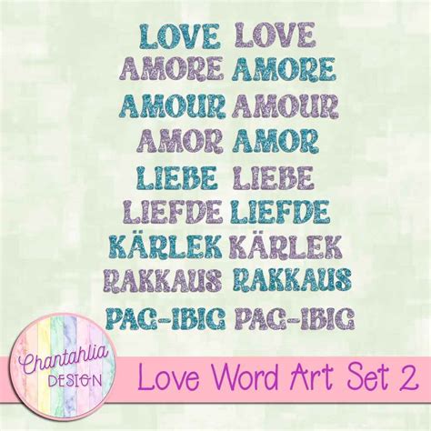 Love Word Art Set