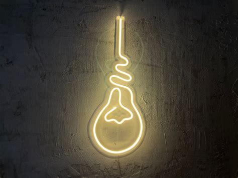 Light Bulb Neon Decor/ Neon Wall Sign/ Logo Neon Sign/ Neon Sign ...