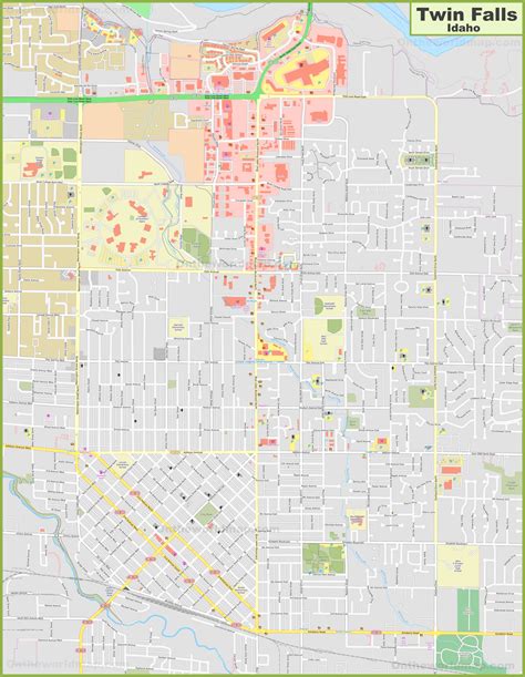Large detailed map of Twin Falls - Ontheworldmap.com