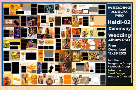 Haldi Ceremony Wedding Album PSD Template 12x36 2023 Free Download 02 ...