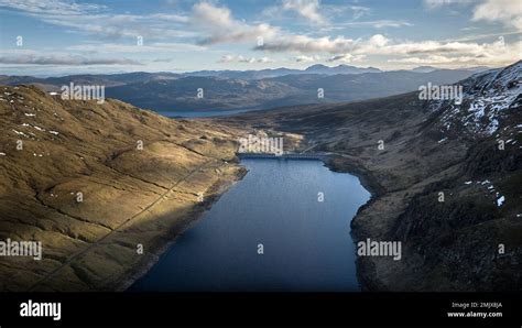 Aerial view of Meall nan Tarmachan in Ben Lawers National Nature ...