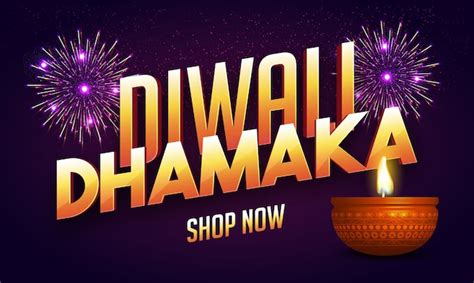 Premium Vector | Diwali dhamaka offer sale poster, banner.