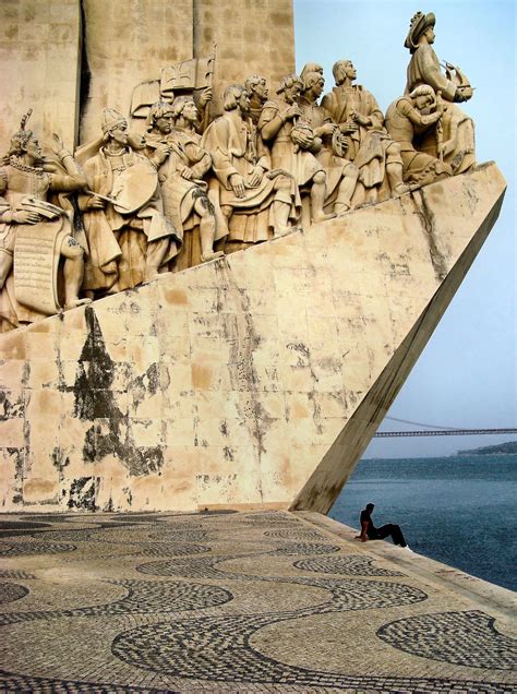 Discoveries Monument on North Bank of Tagus River in Lisbon, Portugal ...