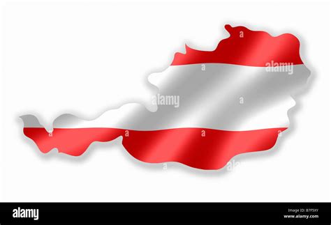 Austria Austrian Country Map Outline With National Flag Inside Stock Photo: 21846915 - Alamy