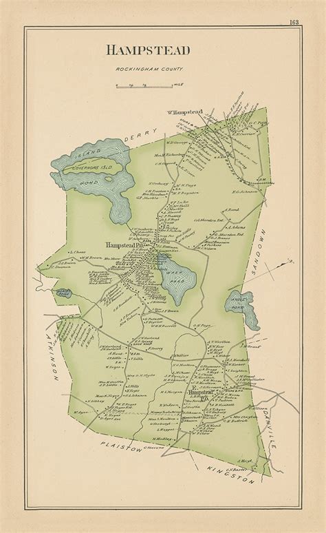 HAMPSTEAD, New Hampshire 1892 Map