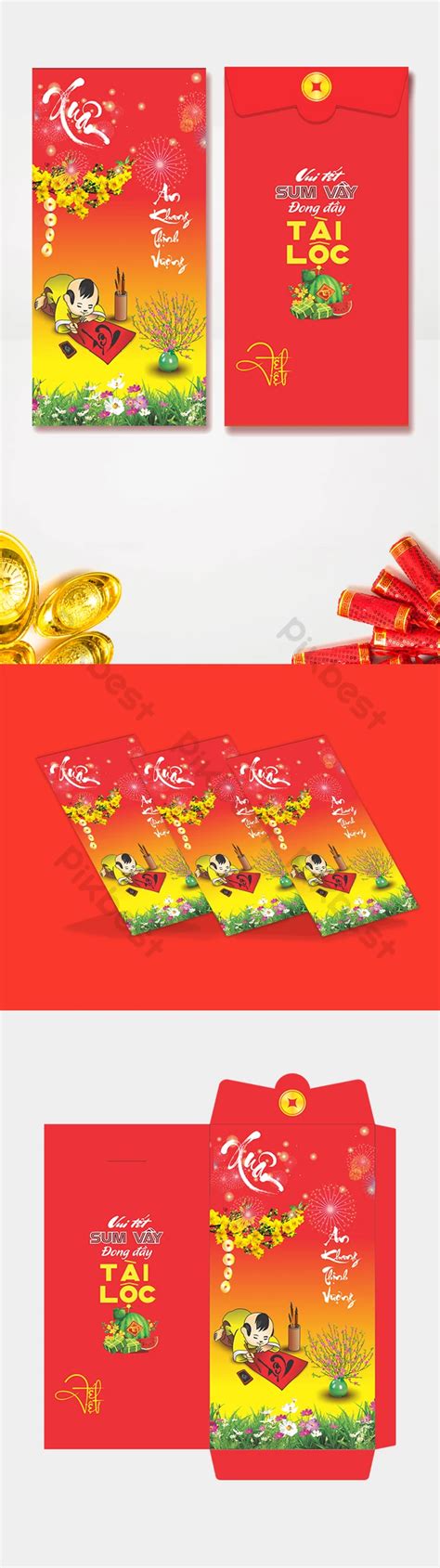 The Design Of Red Envelopes And Red Is Very Beautiful | CDR Free ...