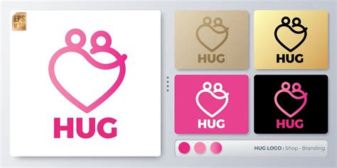 Premium Vector | Hug vector illustration minimal Logo design Blank name for insert your Branding ...