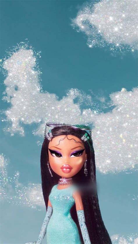 Download Black Bratz Aesthetic Sparkly Clouds Wallpaper | Wallpapers.com